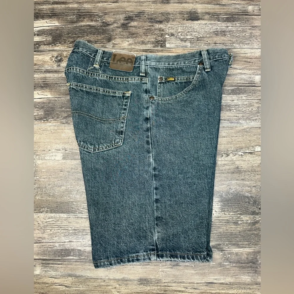 Lee Denim Shorts Mens 34 Blue Relaxed Fit Y2K Faded Workwear GUC